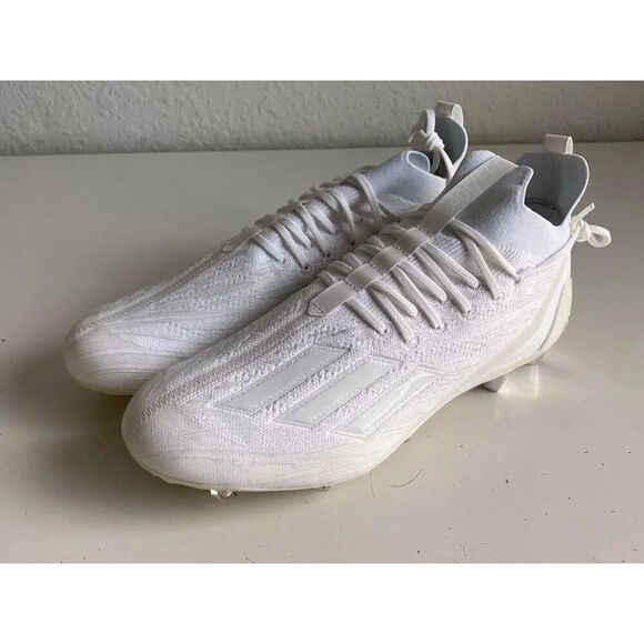 Adidas ADIZERO Primeknit Triple White Chrome Football Cleats GX5420 Men’s Sz 14 - Picture 7 of 12